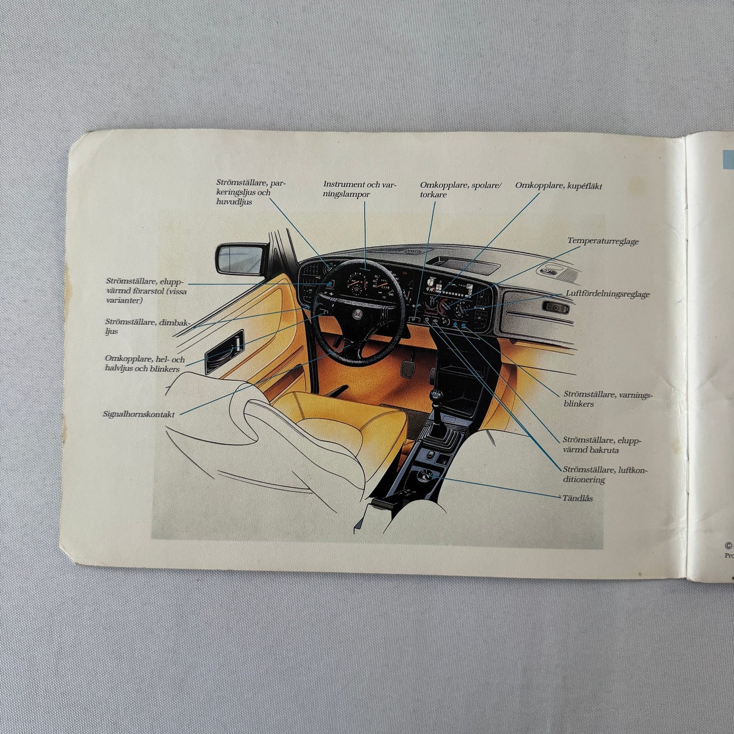 1988 Saab 900 Owners Manual Book Pouch Sedan Convertible Vintage Car SWEDISH