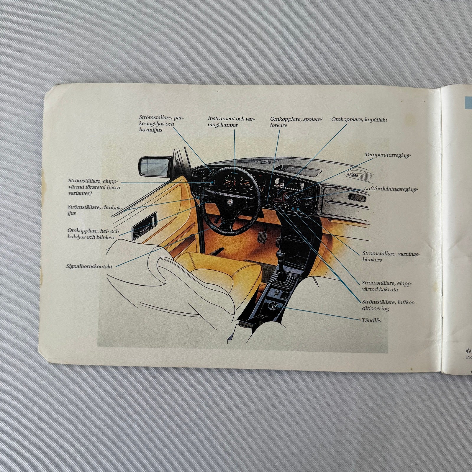 1988 Saab 900 Owners Manual Book Pouch Sedan Convertible Vintage Car SWEDISH