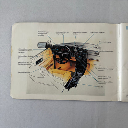 1988 Saab 900 Owners Manual Book Pouch Sedan Convertible Vintage Car SWEDISH