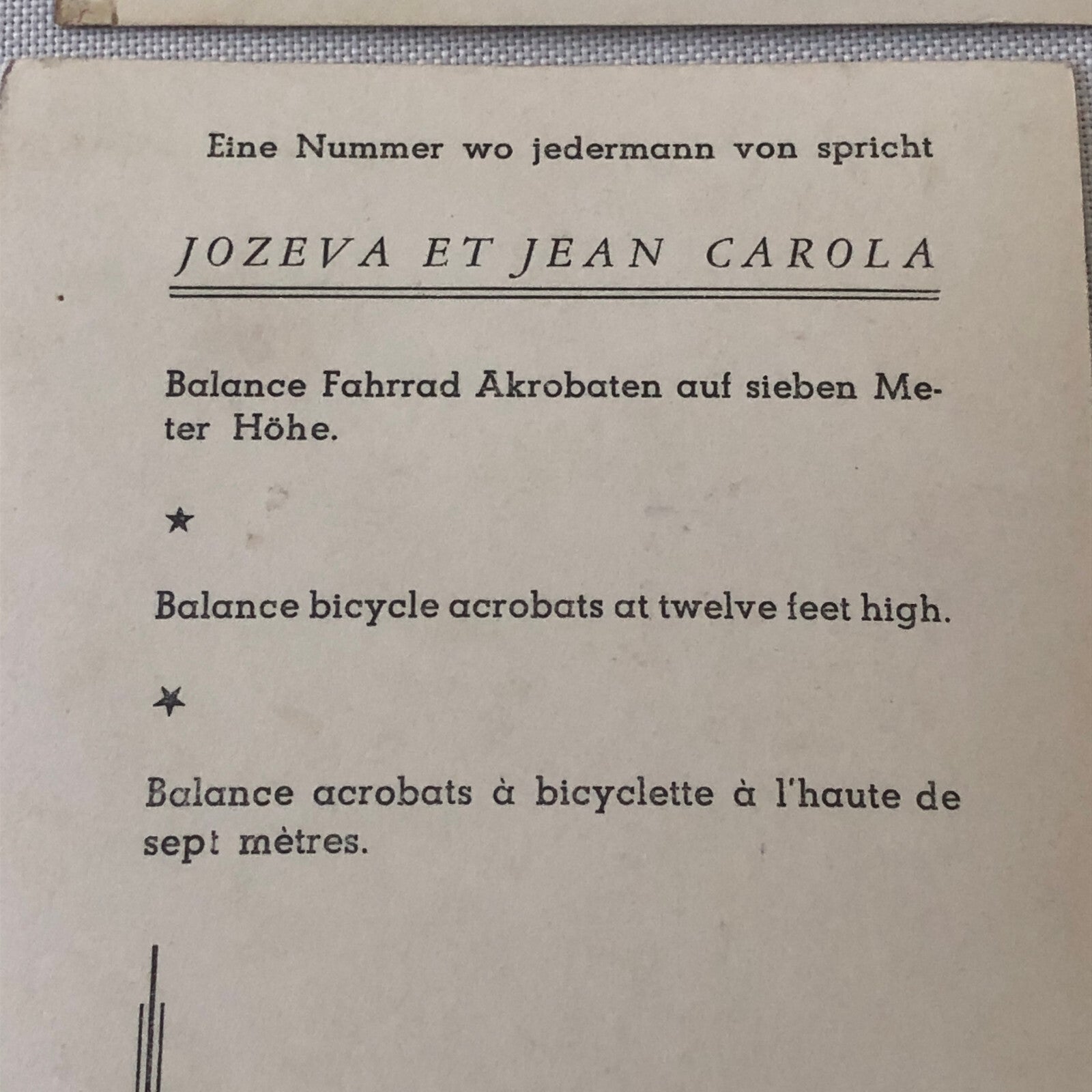 Circus Performer with Bicycle Balancing Act Postcard Post Card Lot of 6x