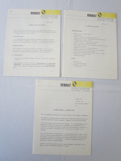 1977 Renault 30TS Press Kit Brochure Photos 30 TS Car