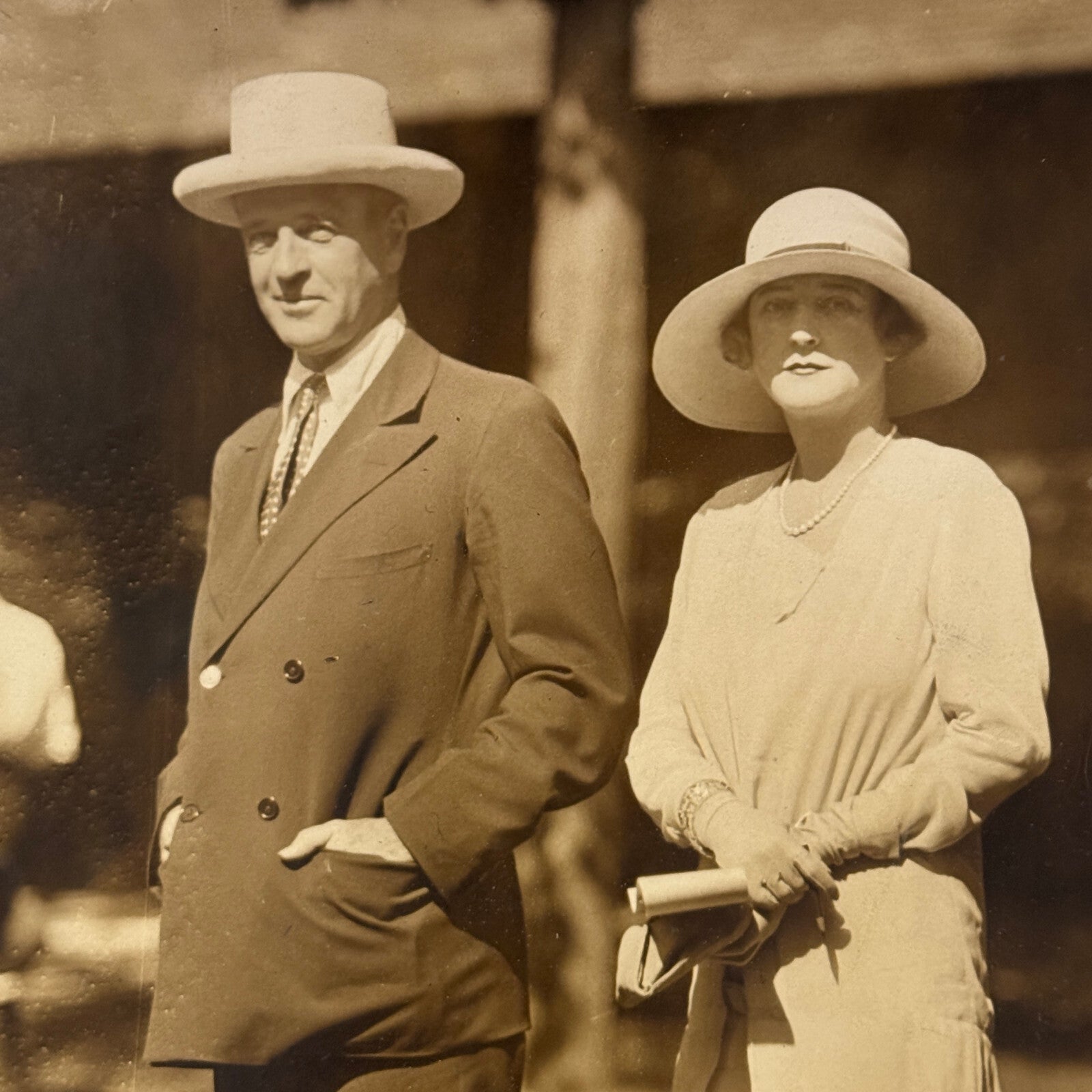 William Vanderbilt & Wife at New York Race Event Press Photo Photograph Vintage