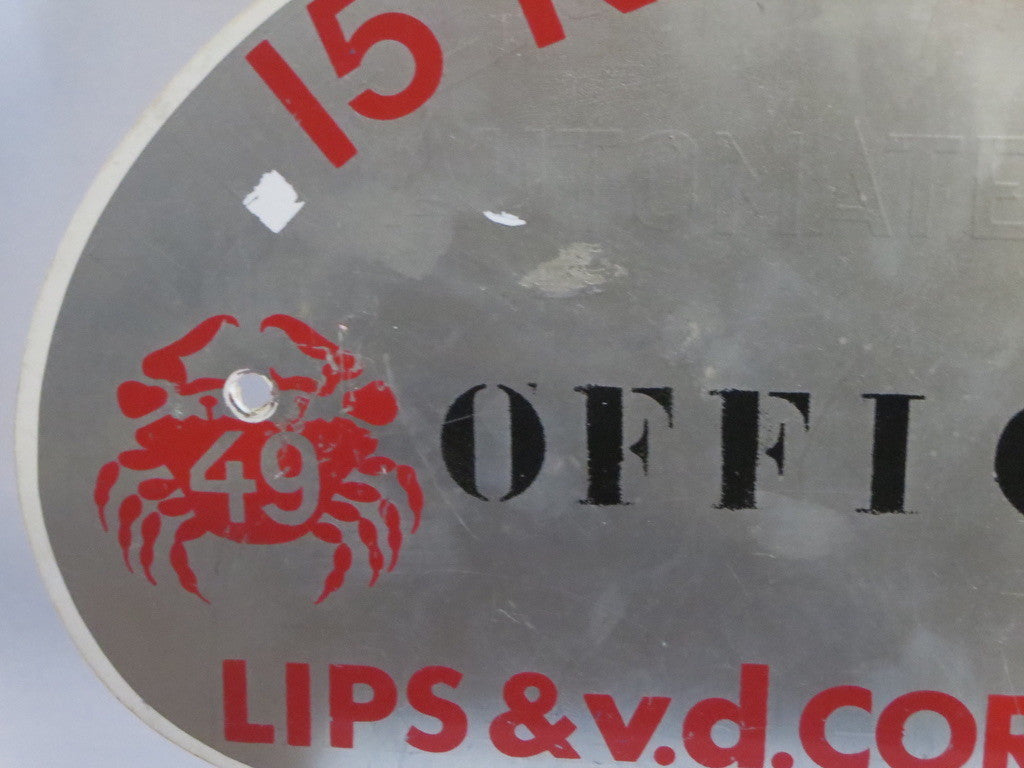 Vintage 15e Krabbenrit OFFICIAL Car Club Rally Plate Plaque Sign 