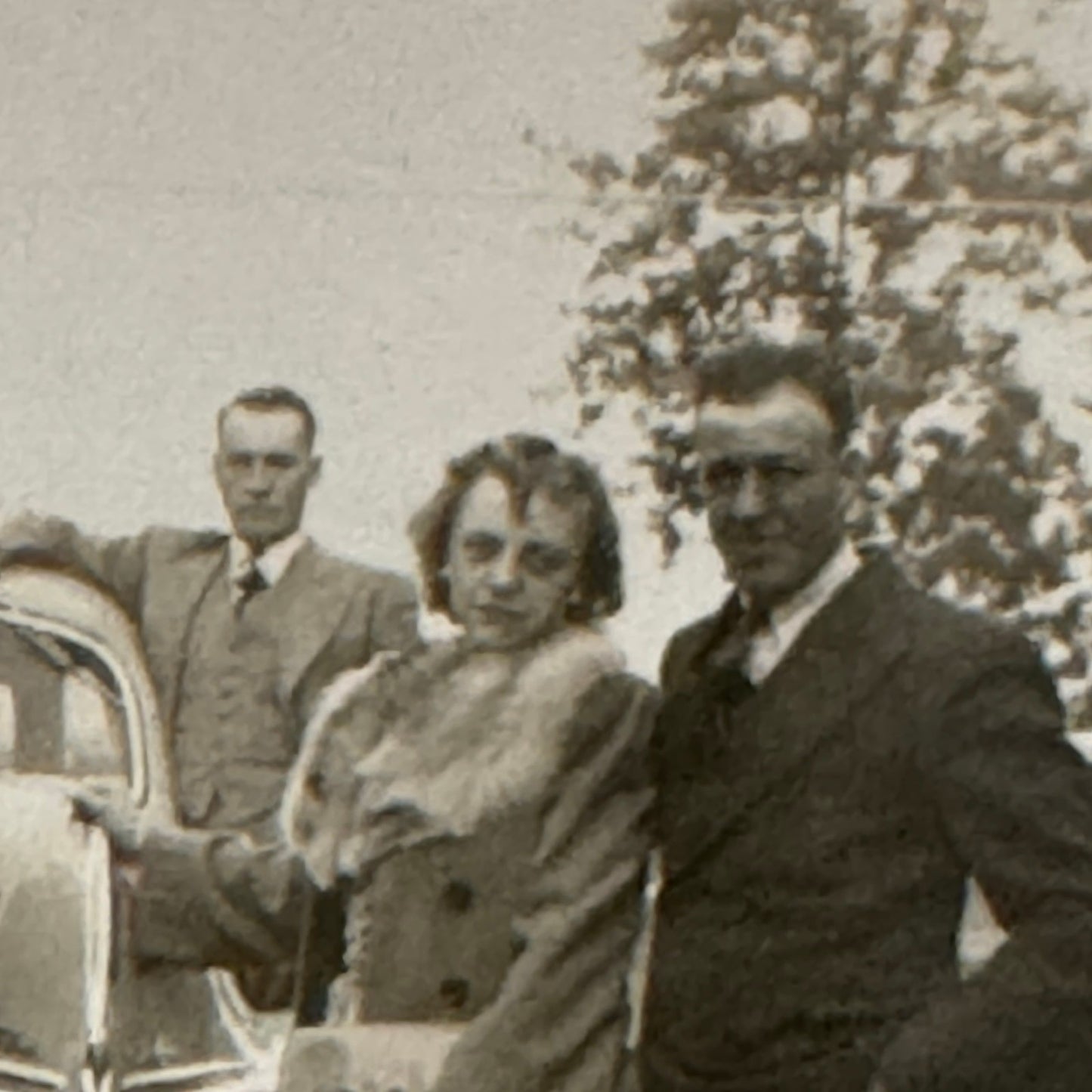 Vintage Photo Photograph Print People with Car Automobile