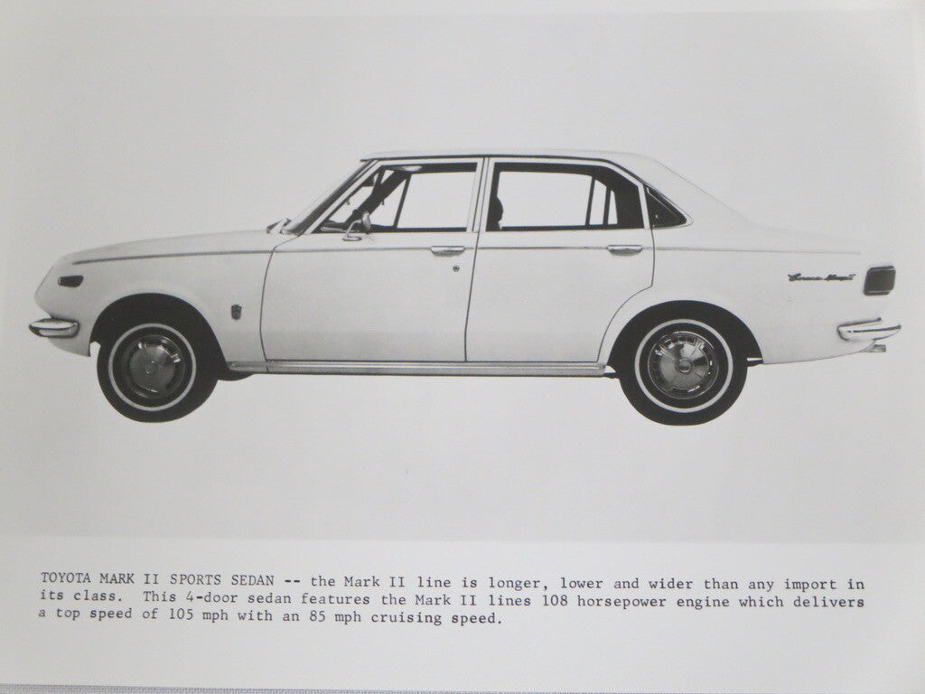 Vintage Toyota Mark II Sports Sedan Factory Press Photo Photograph Image 