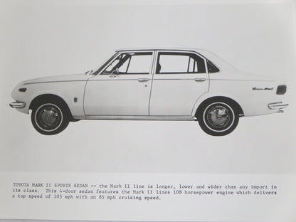 Vintage Toyota Mark II Sports Sedan Factory Press Photo Photograph Image 