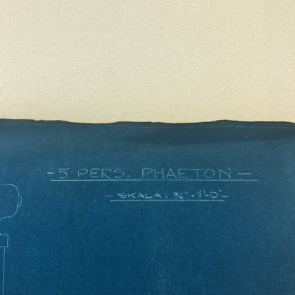 1930 Coachbuilder Car Design Blueprint Rendering Blue Print Phaeton Body Style 