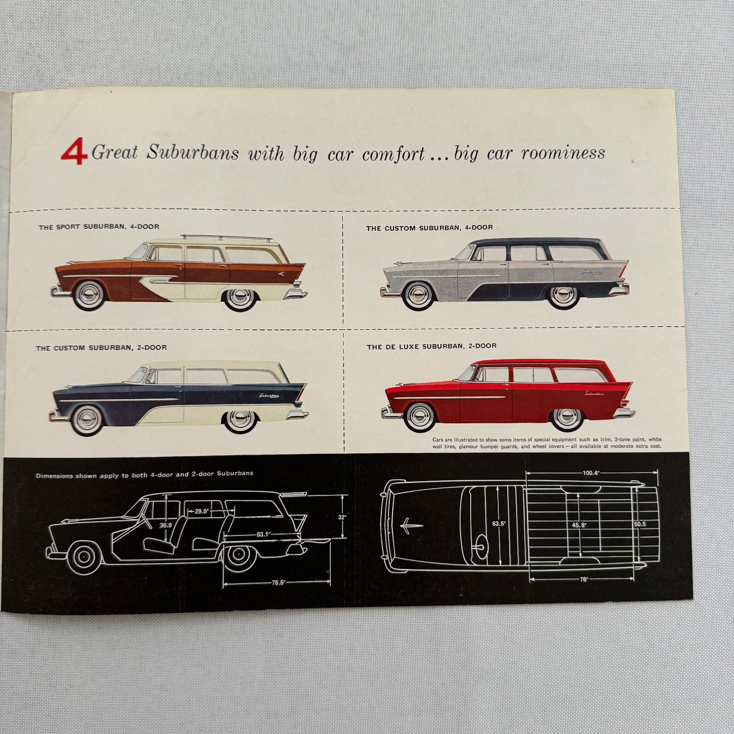 1956 Plymouth Suburban Station Wagon Sales Brochure Sport Custom De Luxe