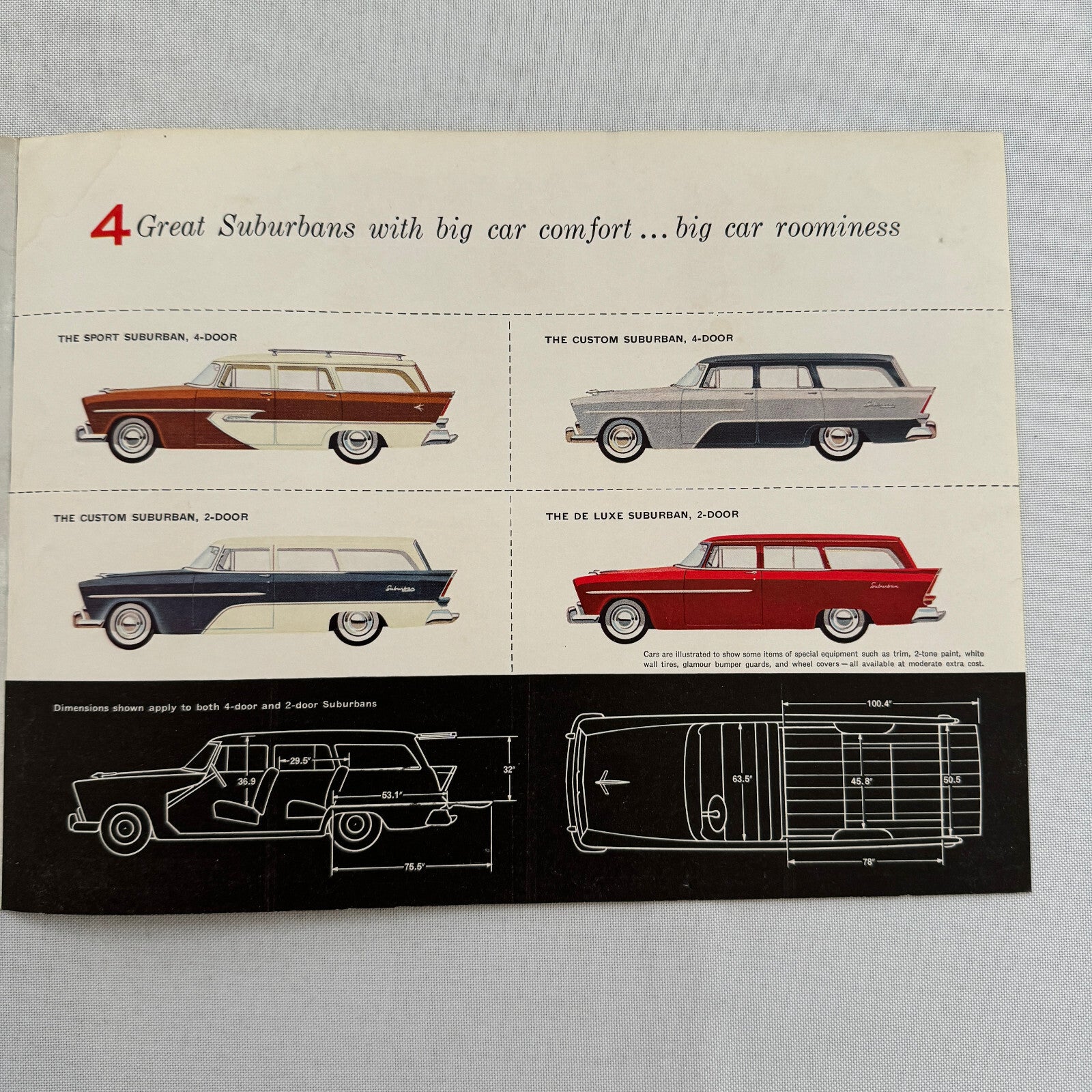 1956 Plymouth Suburban Station Wagon Sales Brochure Sport Custom De Luxe