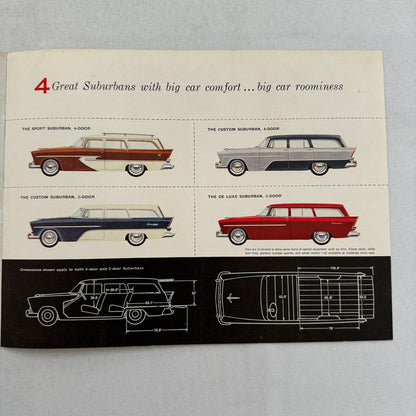 1956 Plymouth Suburban Station Wagon Sales Brochure Sport Custom De Luxe