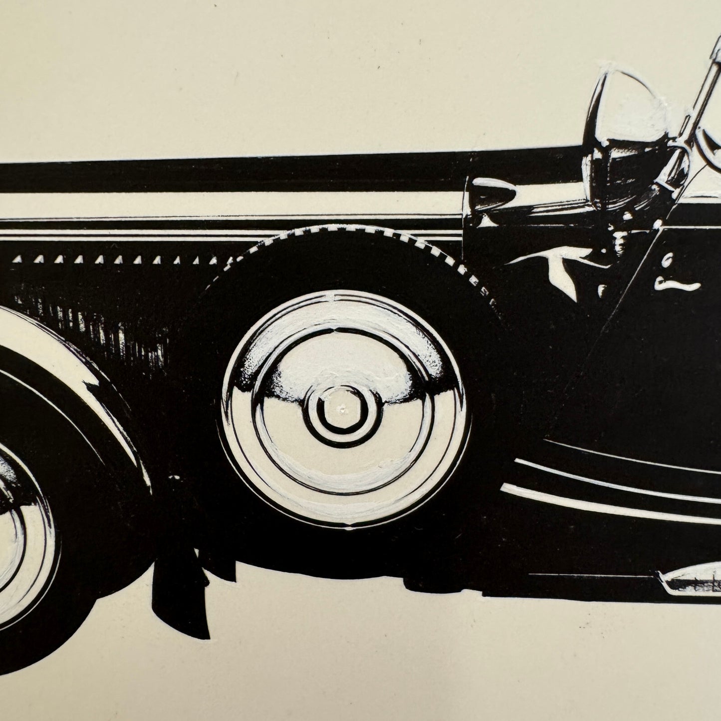 1929 Hispano Suiza Torpedo Automobile Illustration Art Drawing Hand Drawn