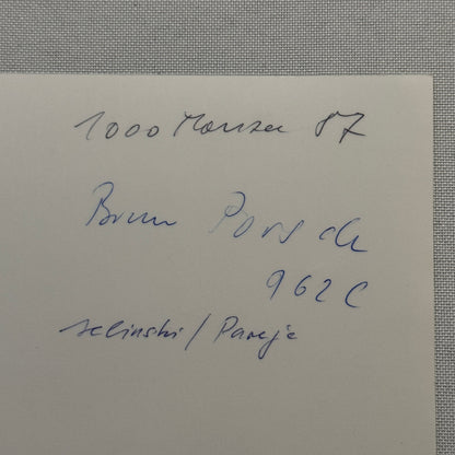 Porsche 962 C 1000KM Monza 1987 Racing Photo Photograph Porsche 962C