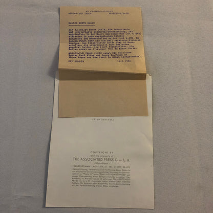 Vintage 1964 Rallye Monte Carlo Rally Racing Press Photo Audi Karl Kling + 