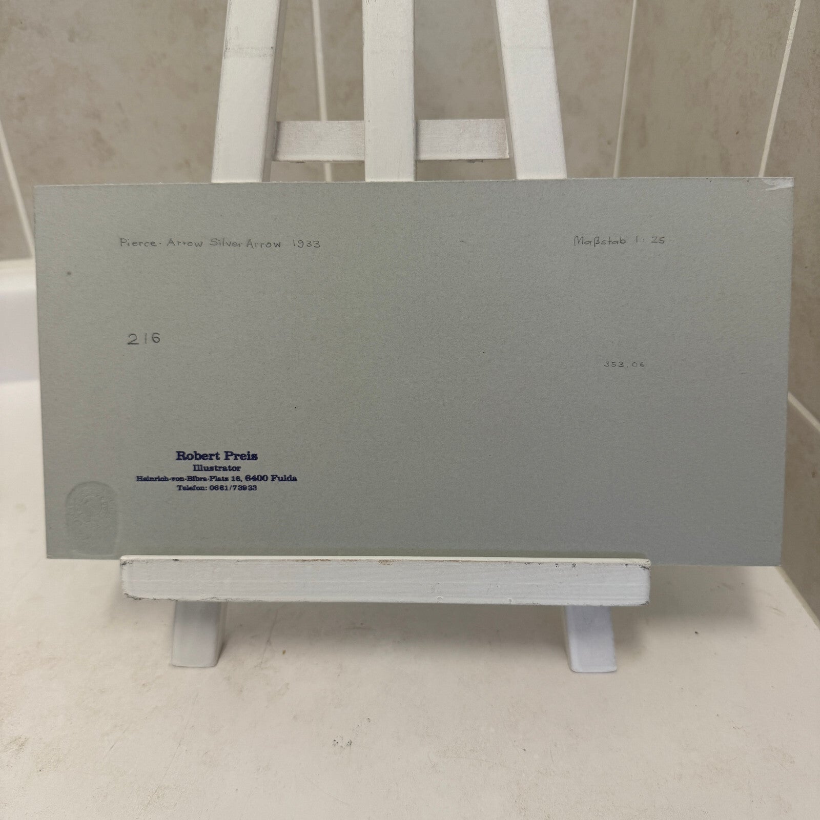 1933 Pierce Arrow Silver Arrow Car Illustration Art Drawing Hand Drawn