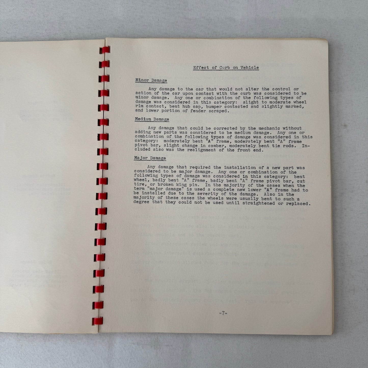 1953 California Civil Engineering Road Construction Report Curb Test Automobile