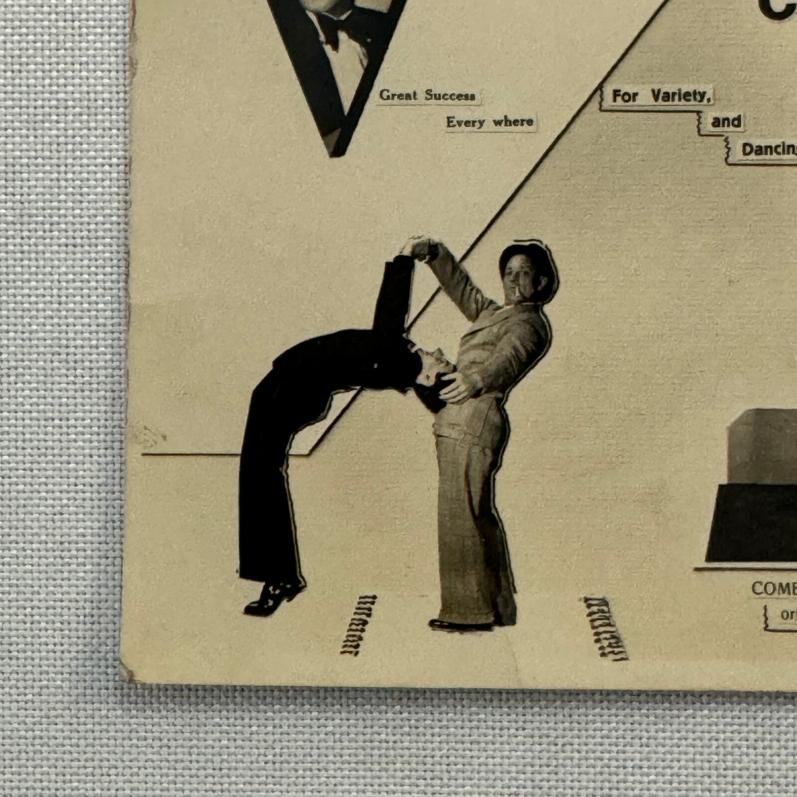 Vintage Circus Comedian Acrobat Act Postcard Post Card Kehn and Carlo