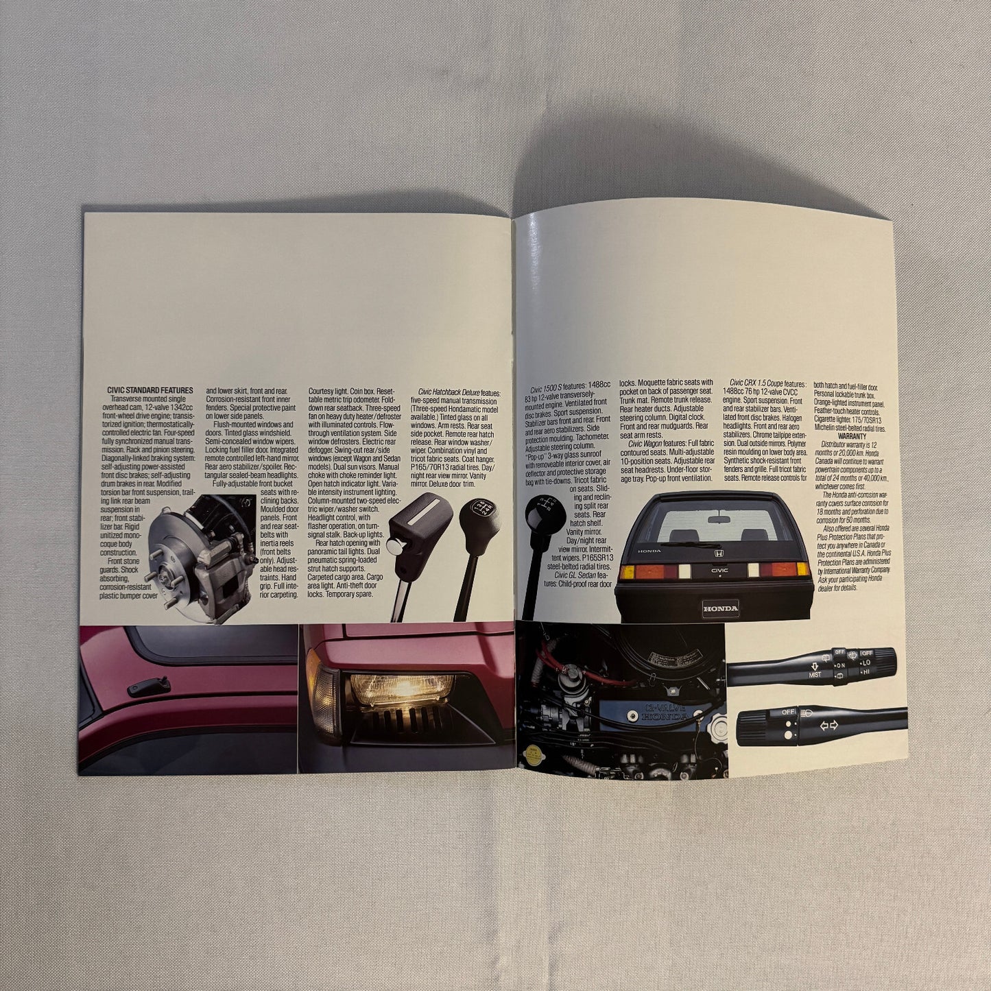 1984 Honda Civic Sales Brochure Catalog CRX Hatchback 1500 Sedan Wagon Vintage