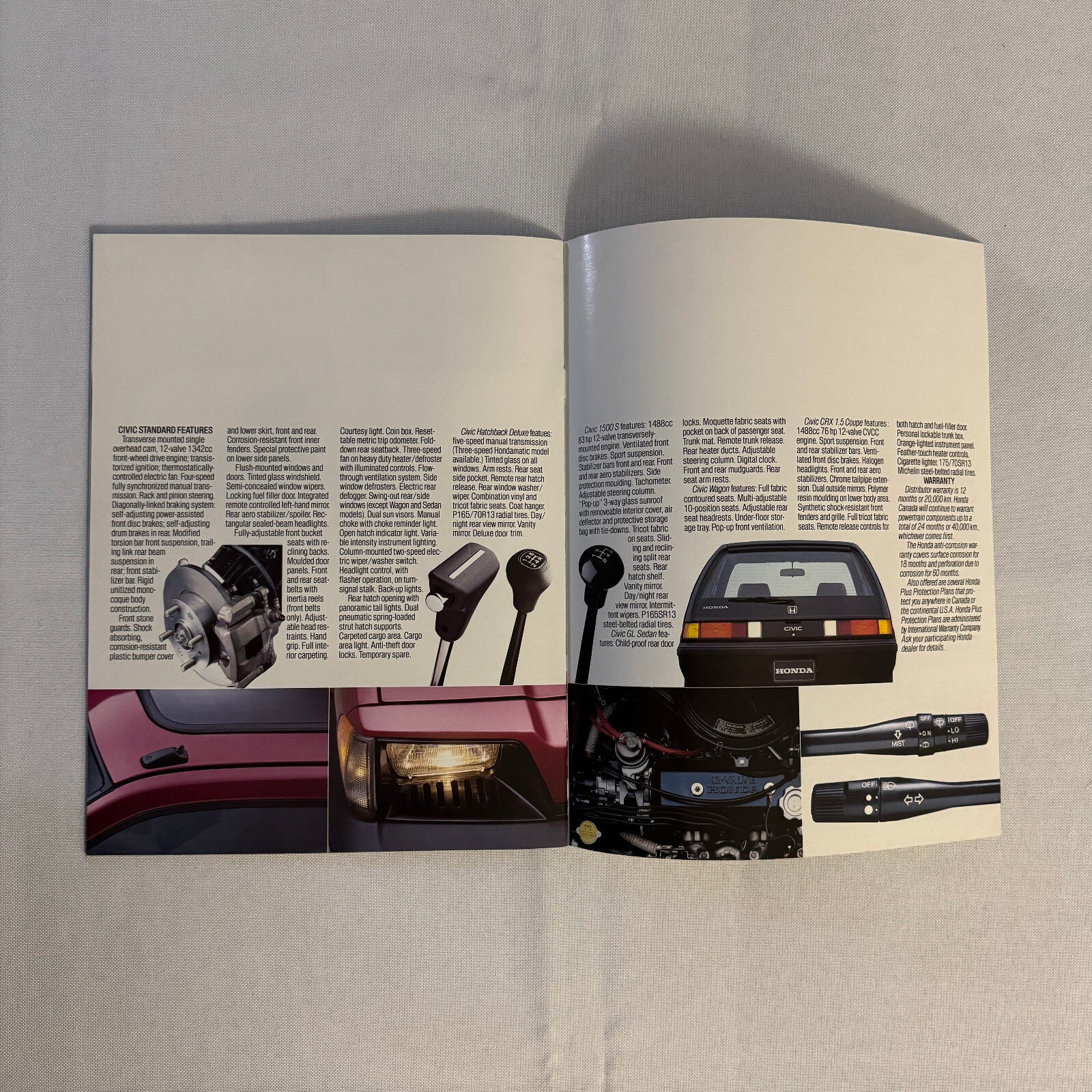 1984 Honda Civic Sales Brochure Catalog CRX Hatchback 1500 Sedan Wagon Vintage