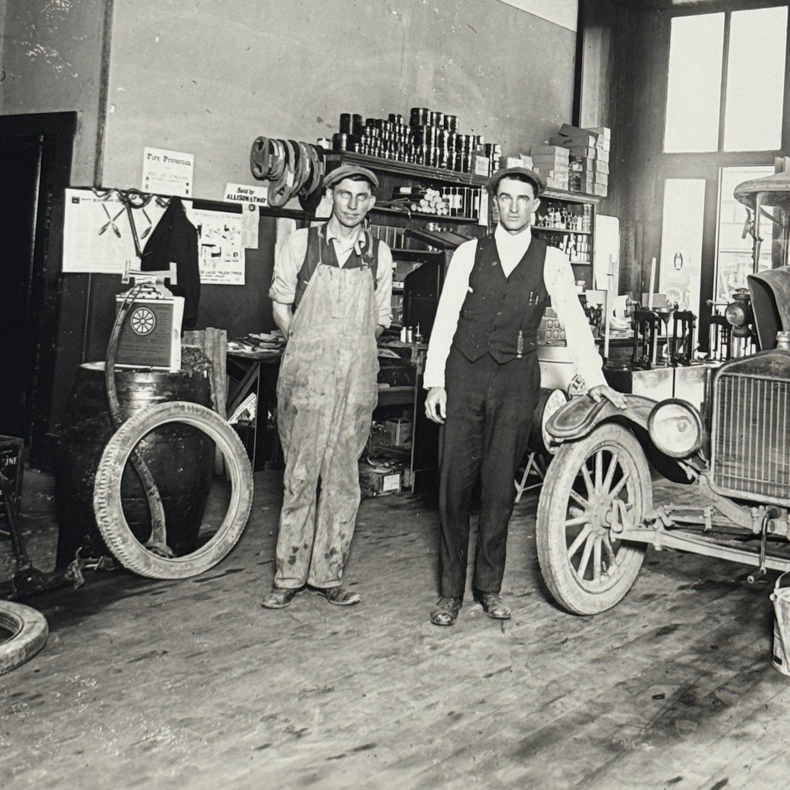 Vintage Auto Shop Photo Mechanic Photograph Car Automobile Modern Print