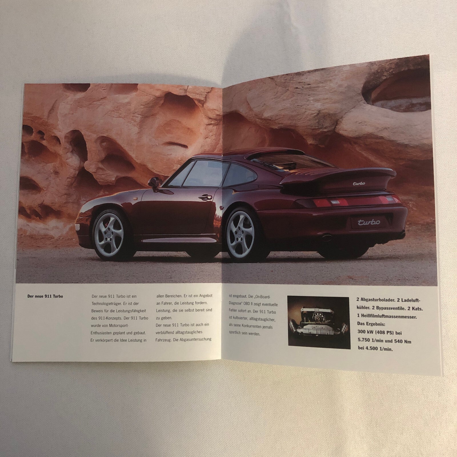 Porsche 911 Sales Brochure Catalog GERMAN TEXT Coupe Cabriolet Targa 4 4S Turbo