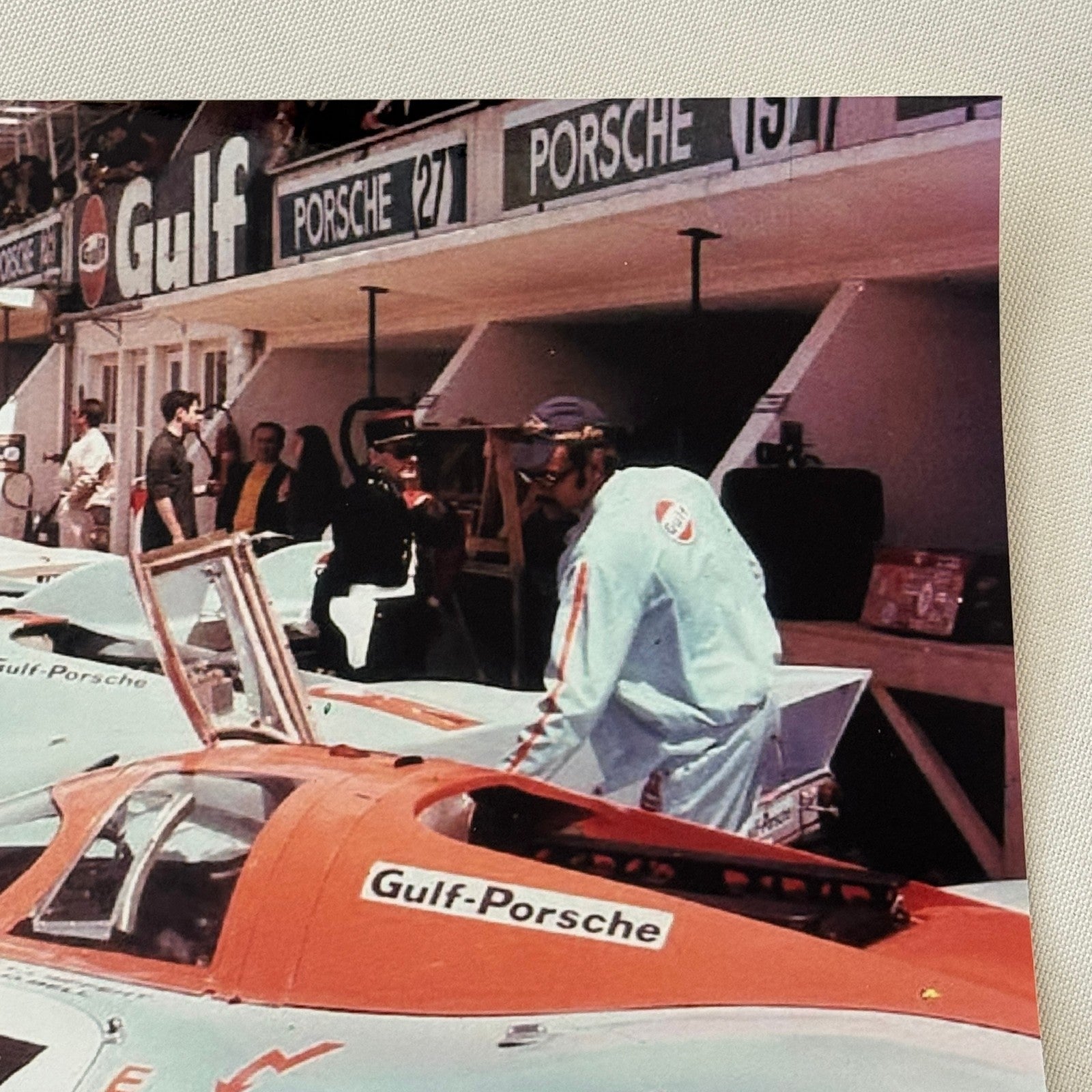 1971 LeMans Racing Photo Photograph Gulf Racing Porsche 917 Photo MODERN PRINT