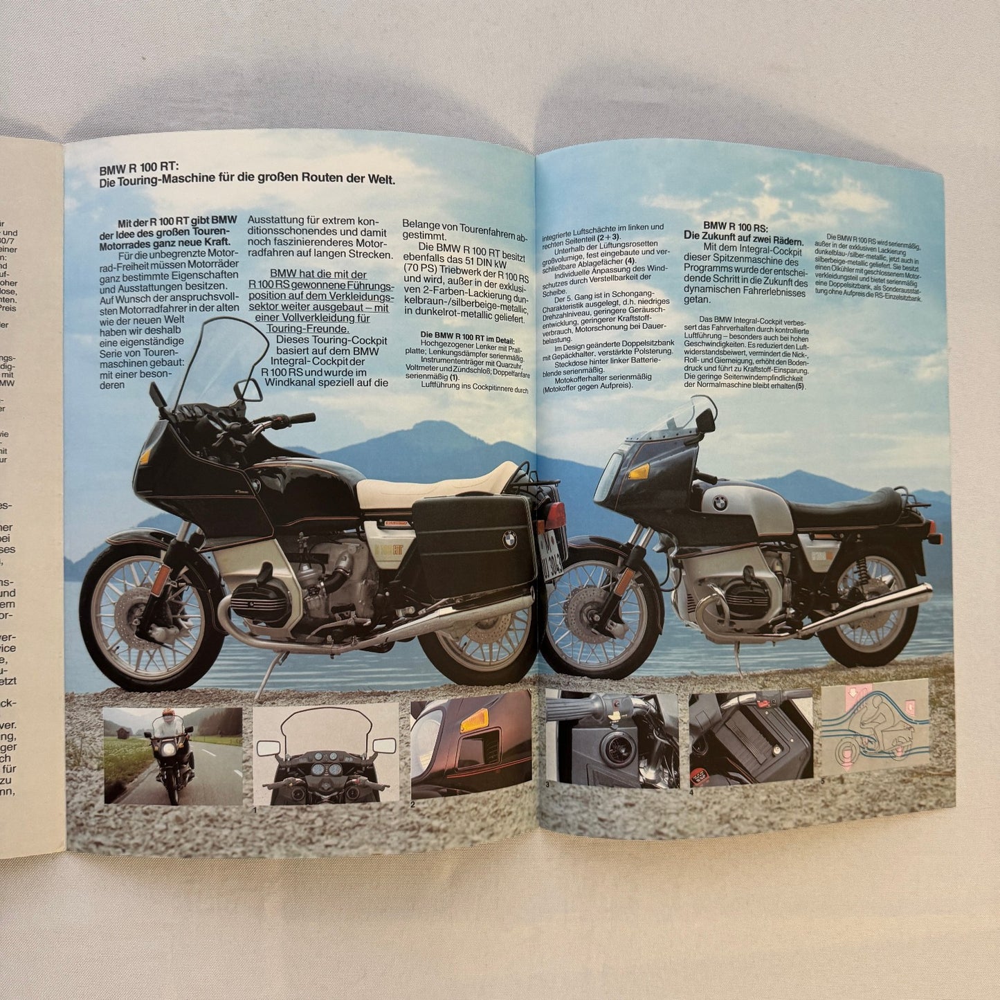 Vintage BMW Motorcycle Bike Brochure R100RS R100RT R100S R100T R65 R45 GERMAN