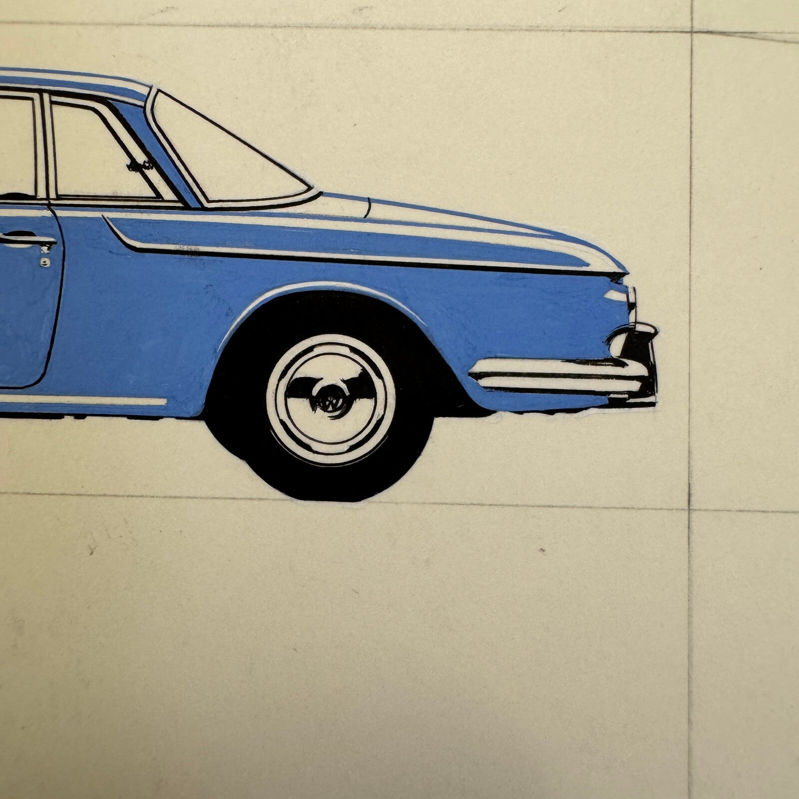 Volkswagen VW Karmann Ghia Automobile Illustration Art Drawing Hand Drawn