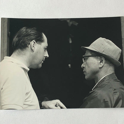 Vintage 1960s Honda Racing Photo Lot of 2 Jack Brabham with Yoshio Nakamura 