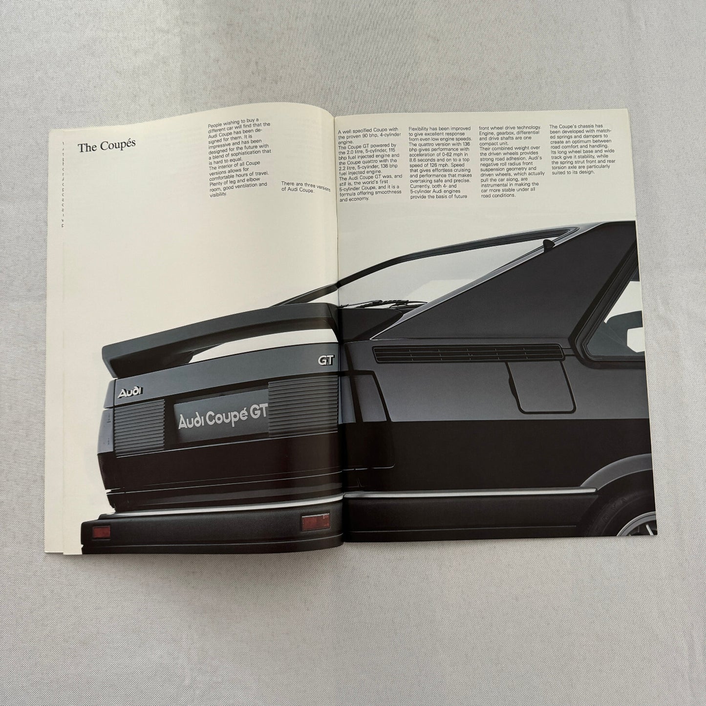 Audi Coupe Sales Brochure Catalog Advertising Audi Coupe GT 1985