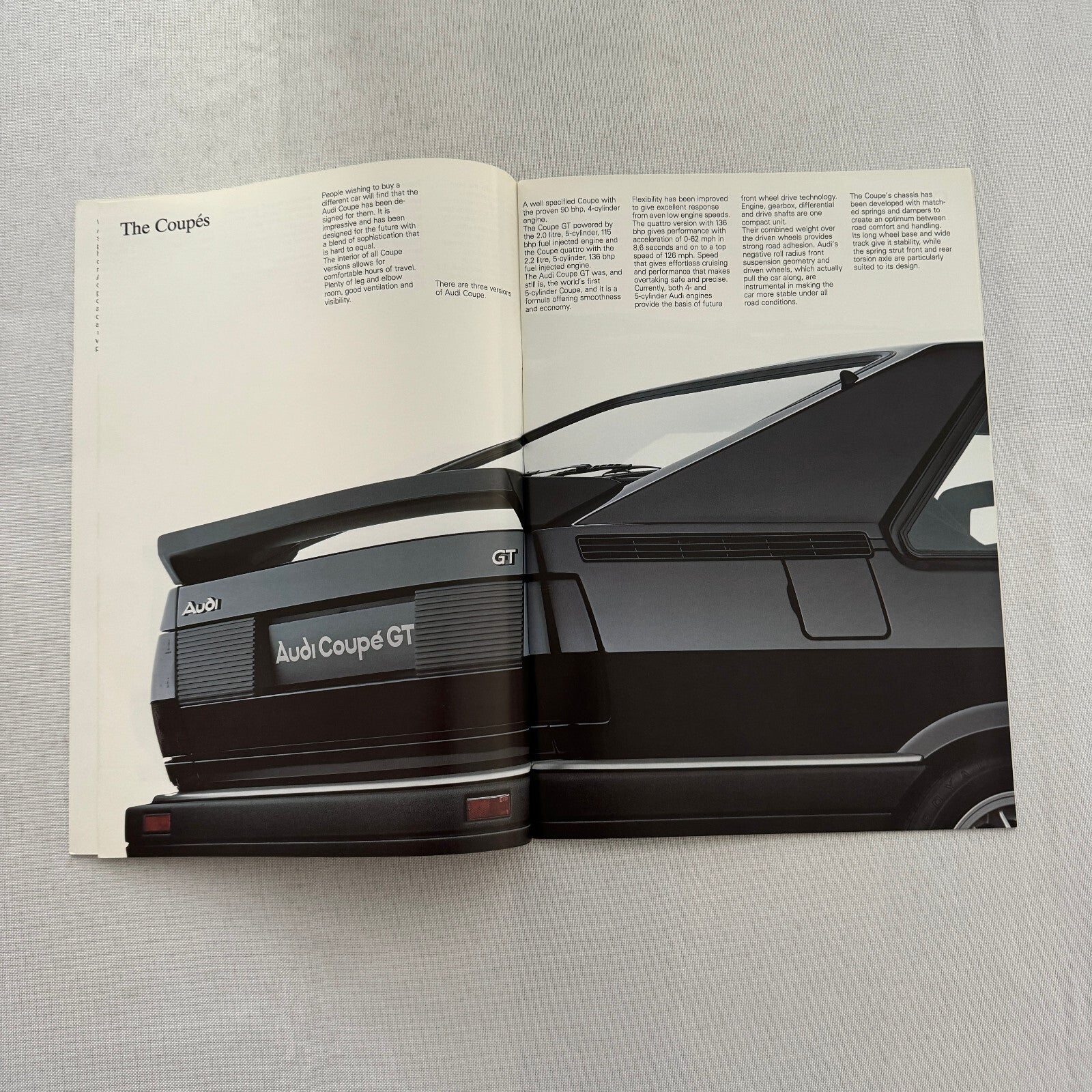 Audi Coupe Sales Brochure Catalog Advertising Audi Coupe GT 1985