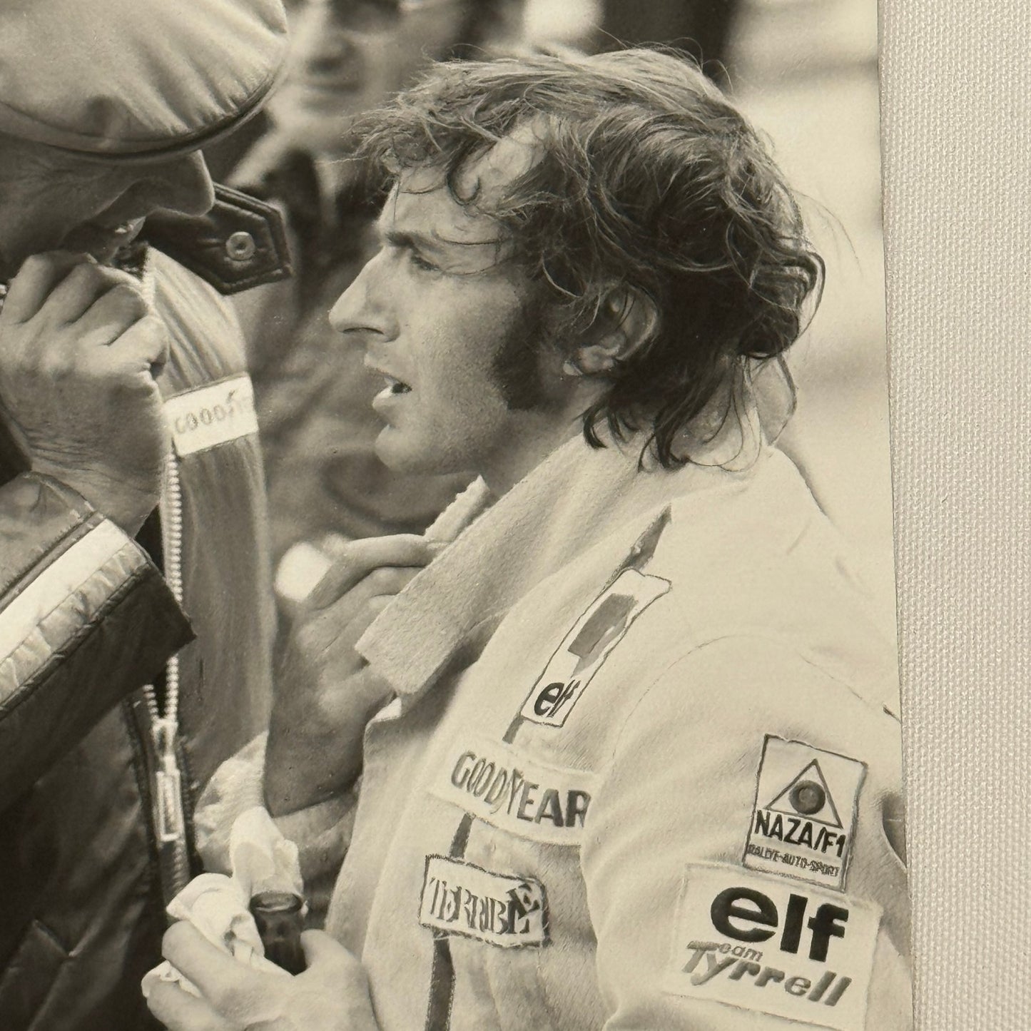 Vintage Racing Photo Ken Tyrrell Jackie Stewart 1972 Spanish Grand Prix Race