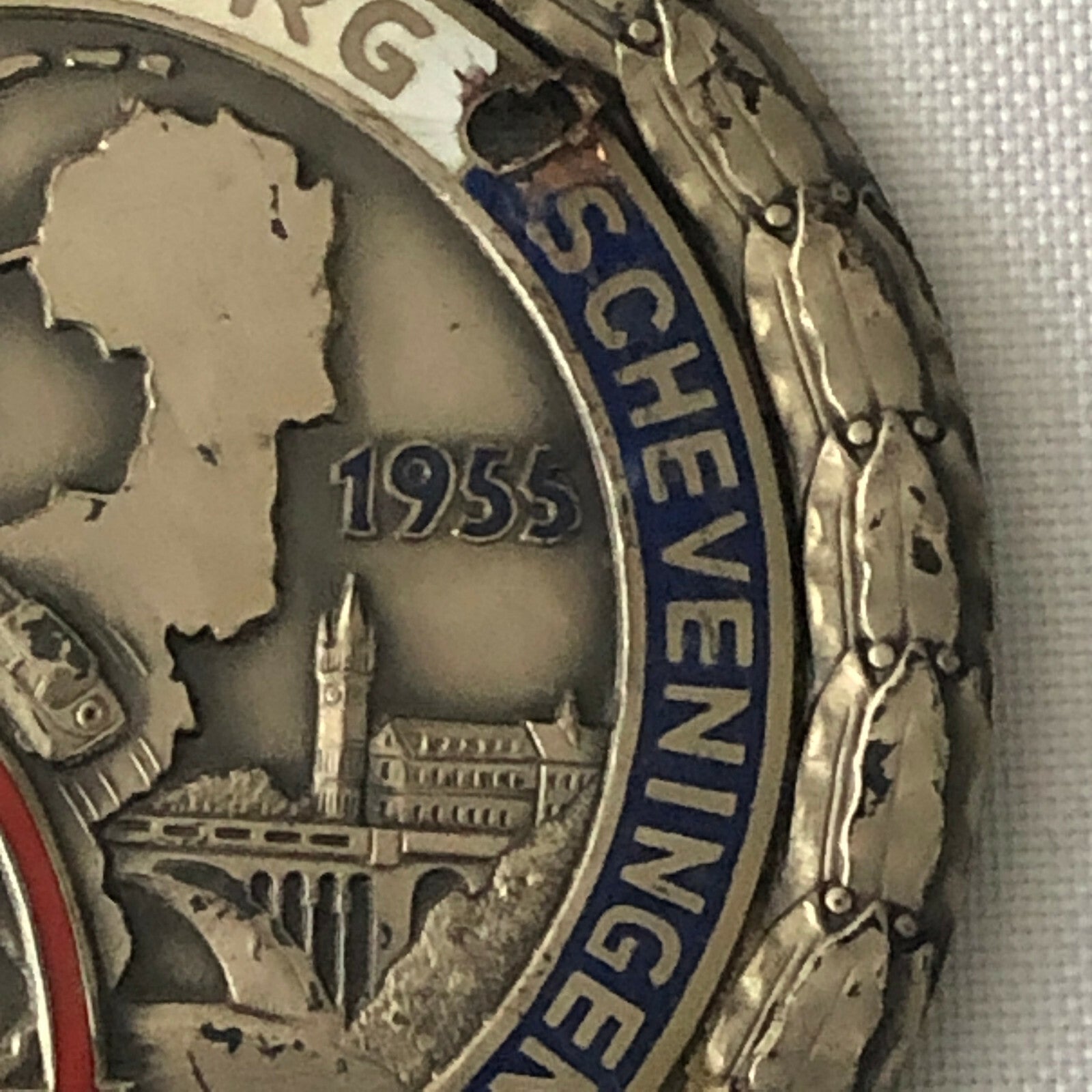 1955 Scheveningen Luxemburg Scheveningen SLS Rally Badge Emblem Award 