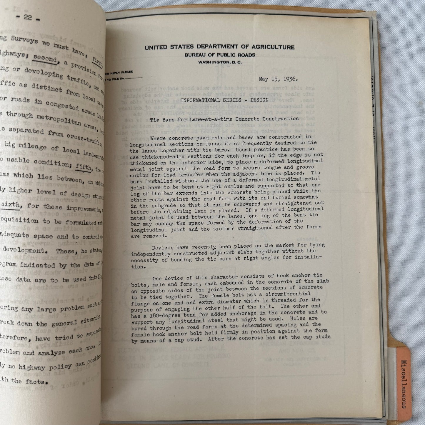 Vintage California Road Construction Civil Engineering Document File 1930s-40s
