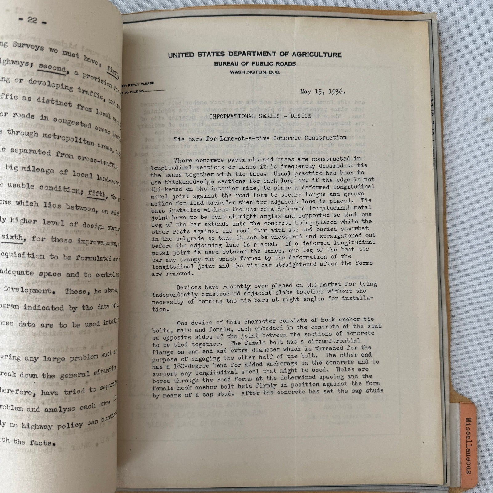 Vintage California Road Construction Civil Engineering Document File 1930s-40s