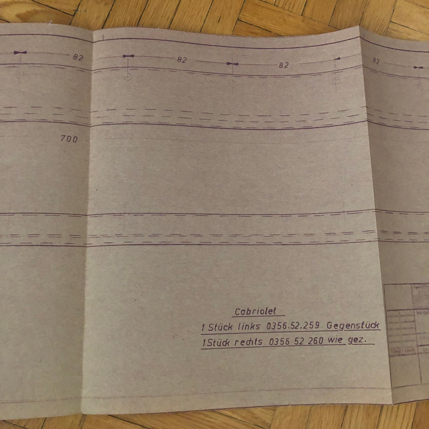 Vintage Porsche Reutter & Co Coachbuilder Factory Part Blueprint Document German