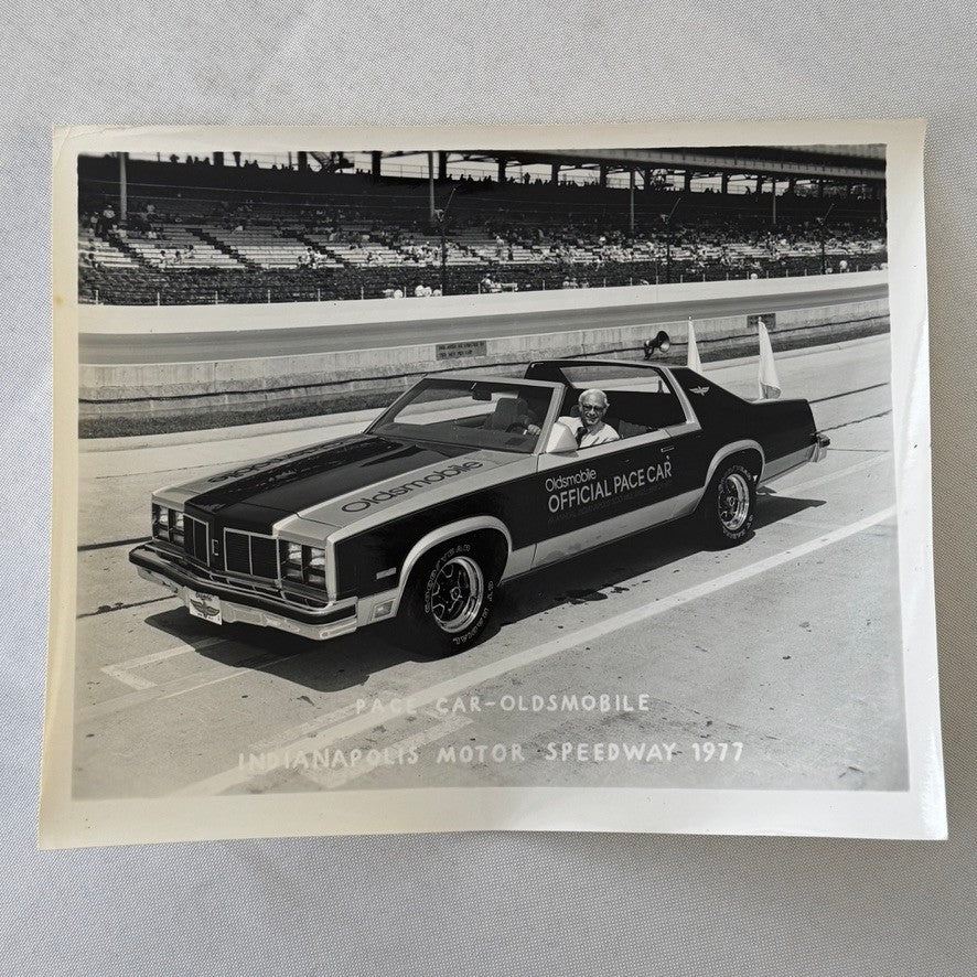 Vintage Indy 500 Racing Photo 1977 Oldsmobile Official Pace Car Photograph