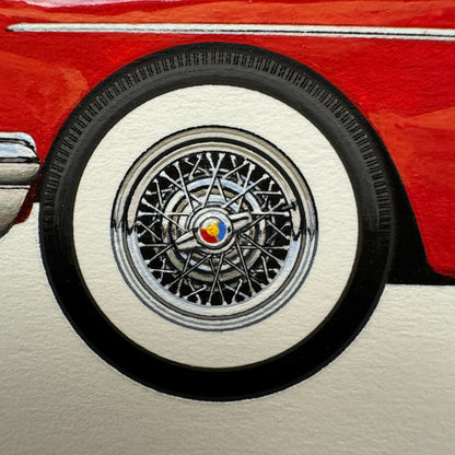 1953 Buick Skylark Convertible Automobile Illustration Art Drawing Hand Drawn