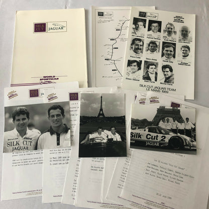 1989 Jaguar Silk Cut Racing Car Team Press Kit Photos + FRENCH LANGUAGE