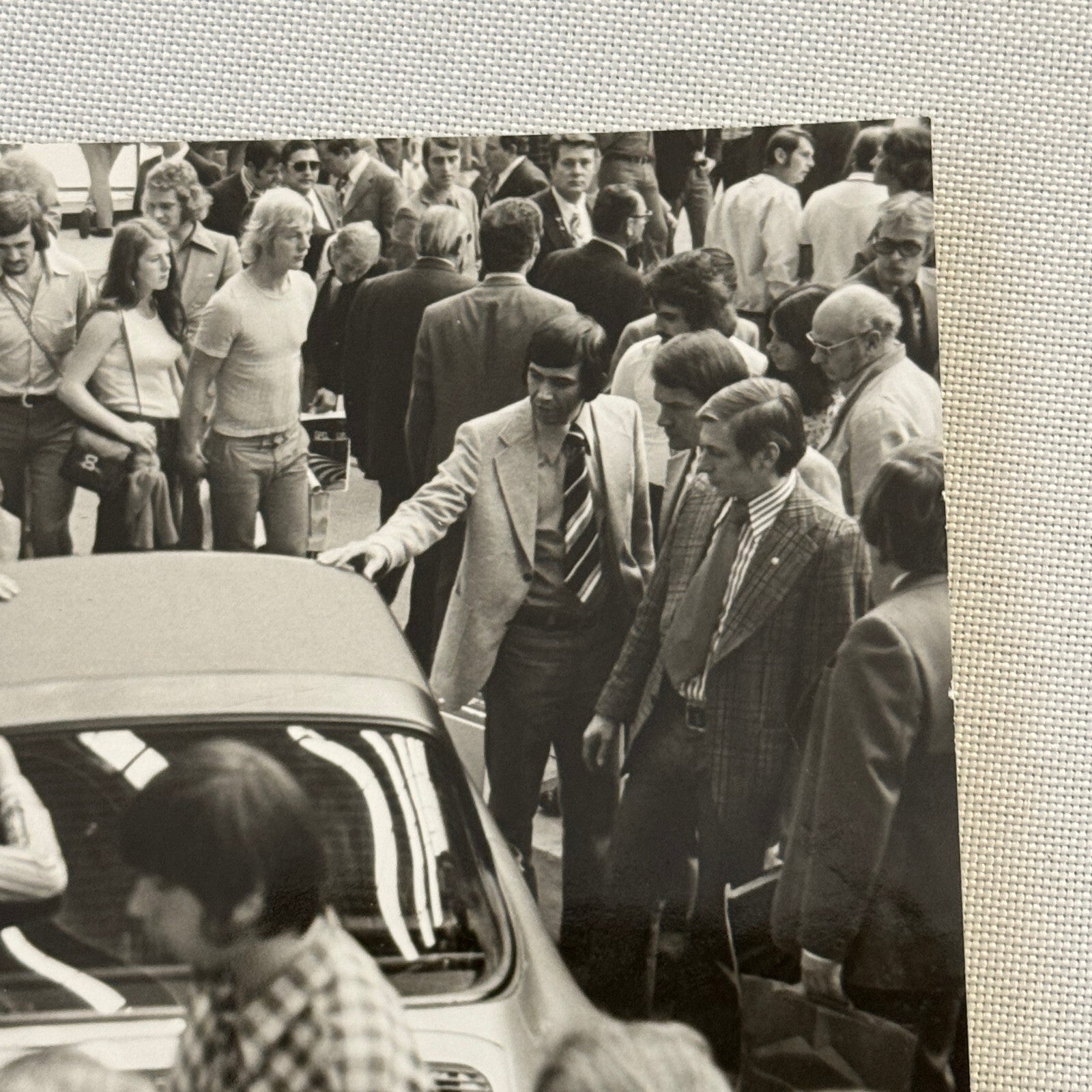 Crowd with Porsche 911 Photo Photograph Vintage