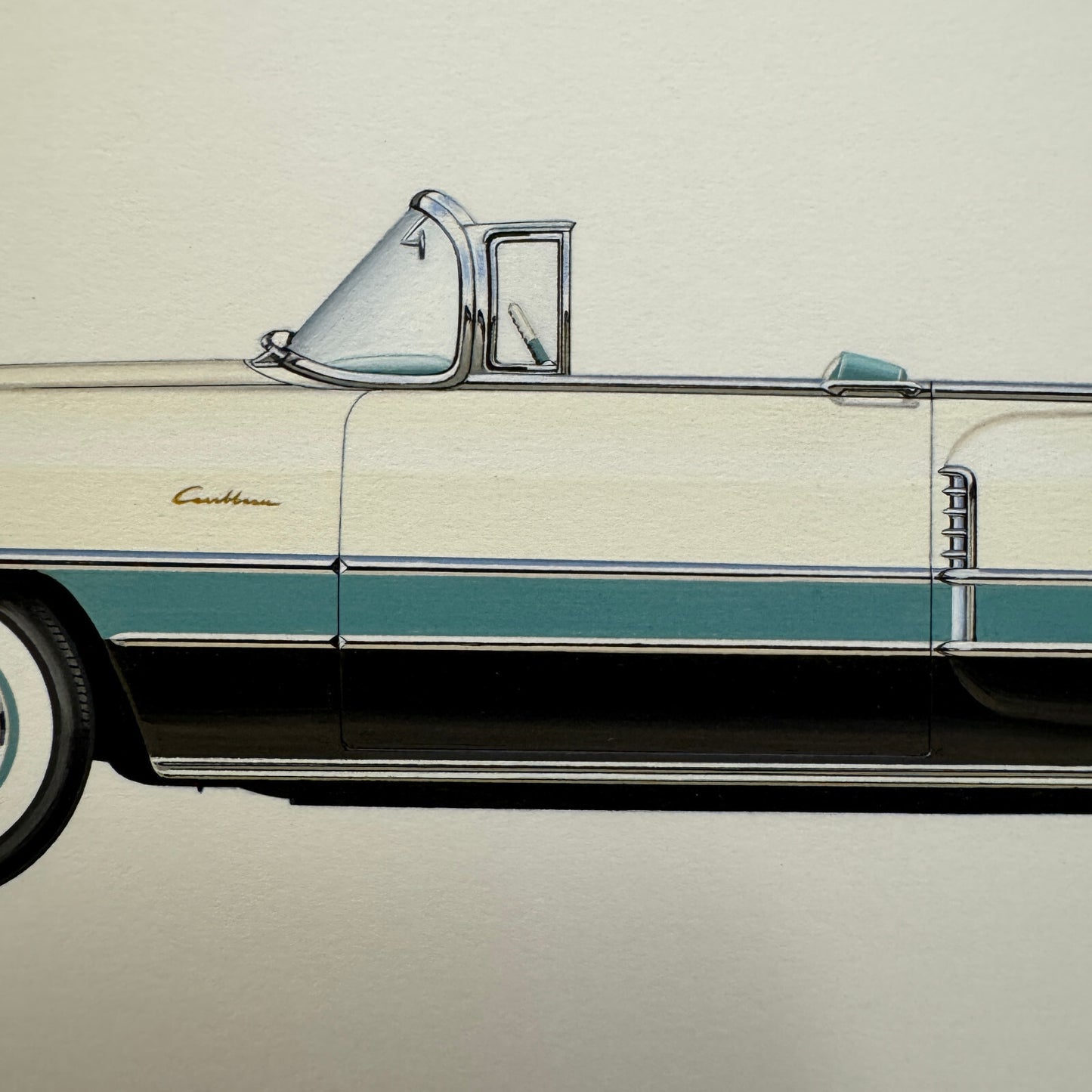 1955 Packard Caribbean Convertible Car Illustration Art Drawing Hand Drawn