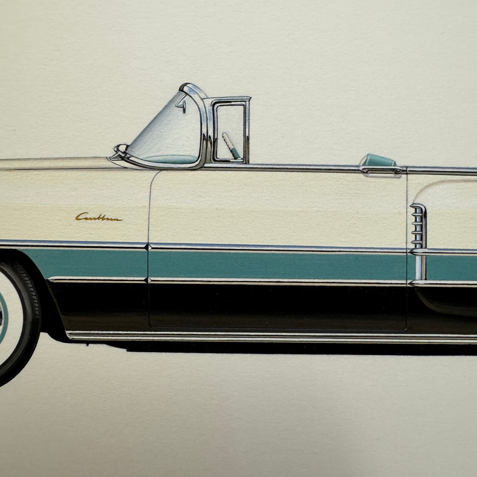1955 Packard Caribbean Convertible Car Illustration Art Drawing Hand Drawn