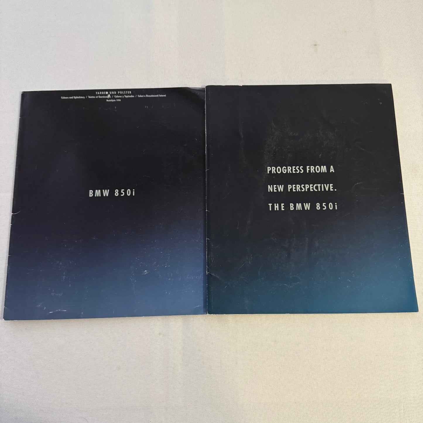 1990 BMW 850i Brochure Catalog BMW 8 Series BMW 850 Colour & Upholstery Lot 2x