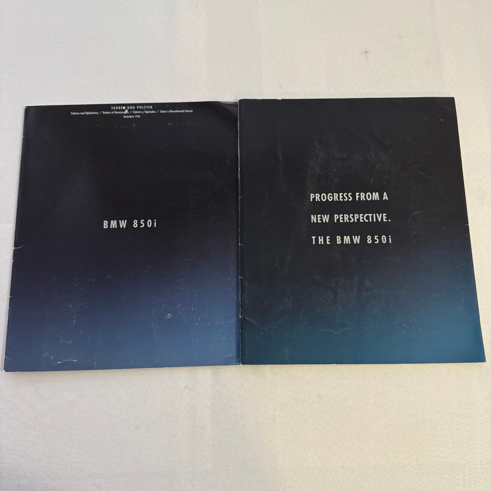 1990 BMW 850i Brochure Catalog BMW 8 Series BMW 850 Colour & Upholstery Lot 2x