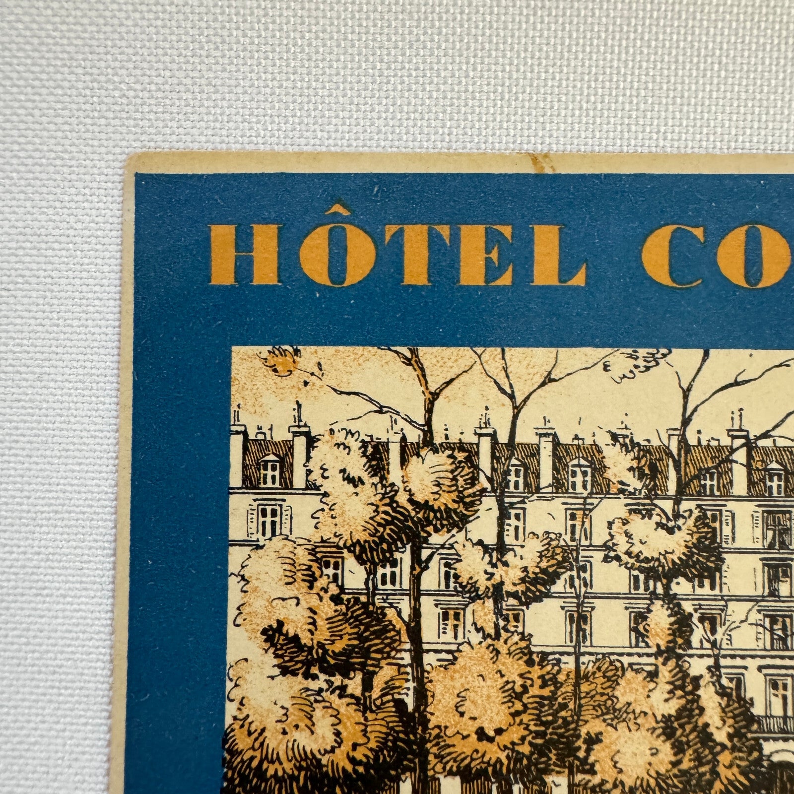 Vintage Travel Luggage Label Hotel Continental Paris France French