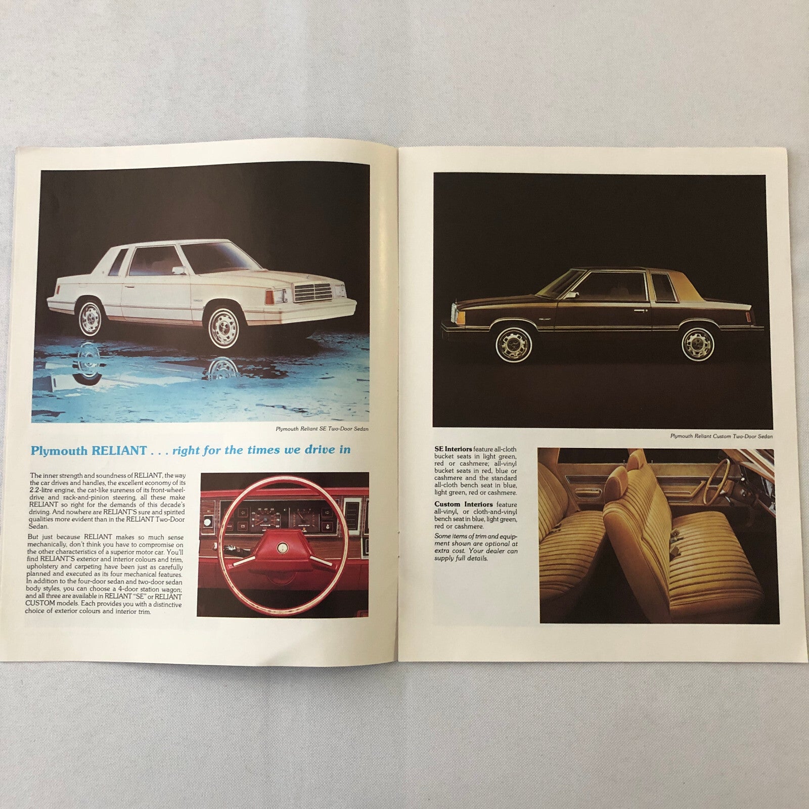 1981 Plymouth Reliant K Car Sales Brochure Catalog Coupe Sedan Station Wagon