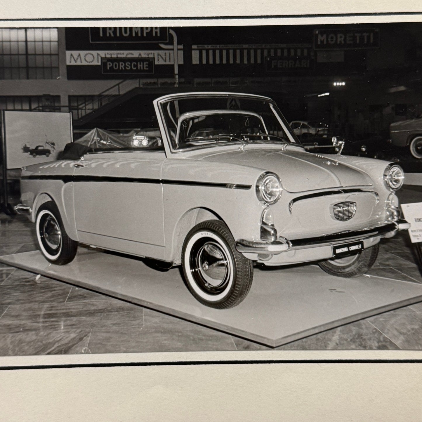 Autobianchi Bianchina Cabriolet Convertible Car at Autoshow Photo Photograph Lot