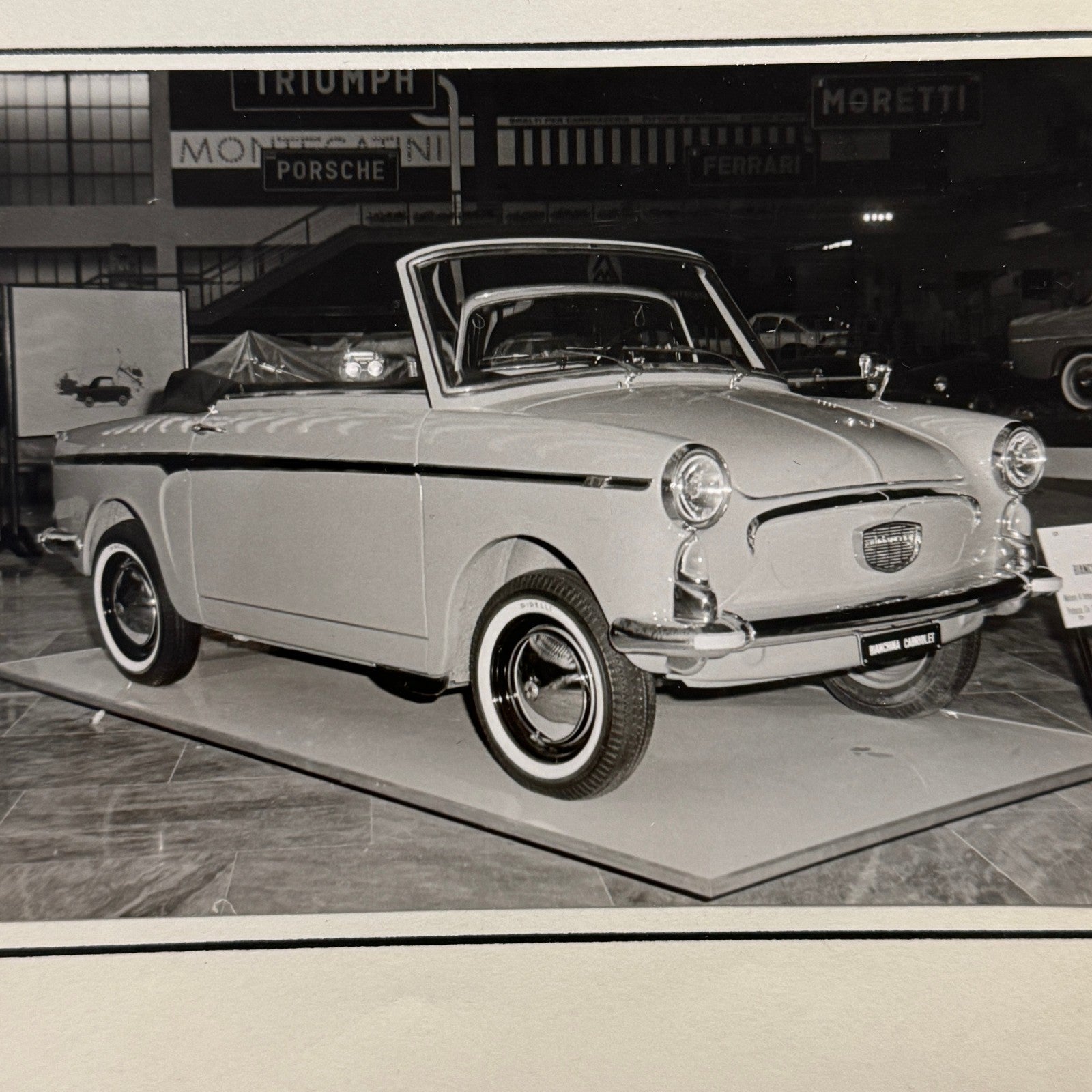 Autobianchi Bianchina Cabriolet Convertible Car at Autoshow Photo Photograph Lot