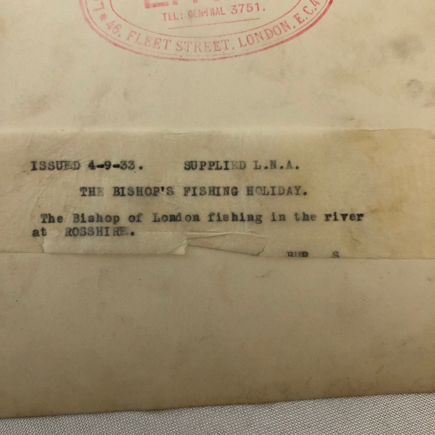 Bishop of London Fishing Holiday on Boat Press Photo Photograph 1933 LNA