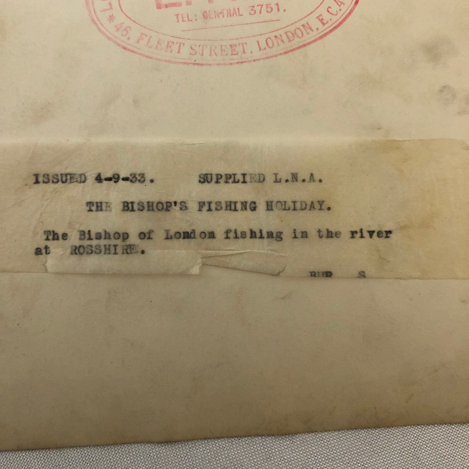 Bishop of London Fishing Holiday on Boat Press Photo Photograph 1933 LNA