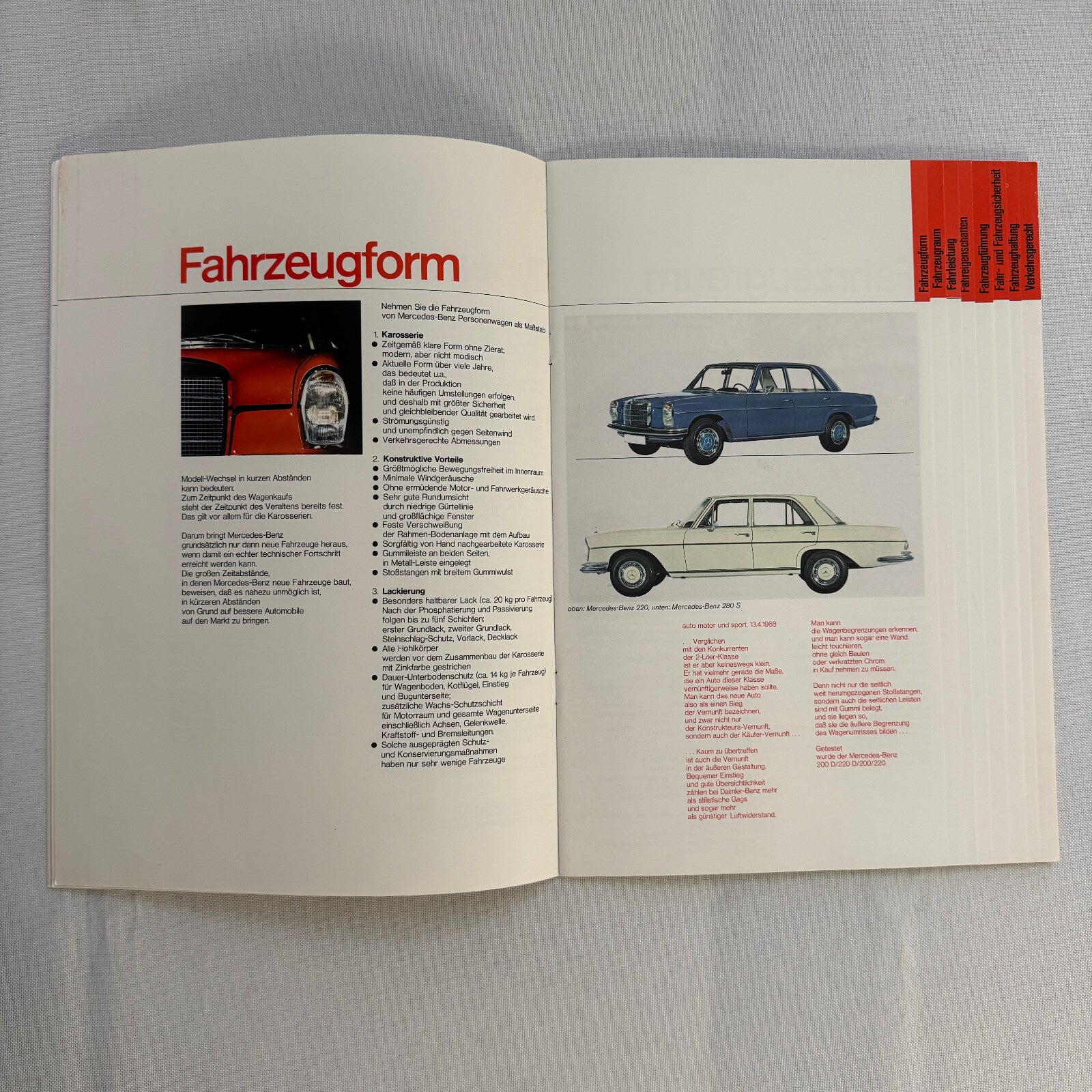 Vintage Mercedes Benz Sales Brochure Catalog 280 SL 300 SEL 600 230 250 GERMAN